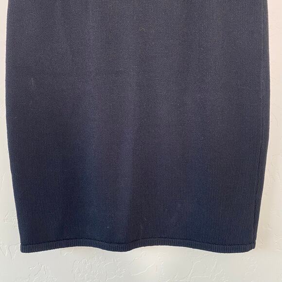 St. John Skene Black Santana Knit Pull On Pencil Skirt Made in USA 8 - Picture 3 of 9